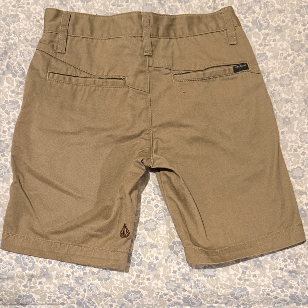 Volcom Kids Khaki Flat Front Shorts